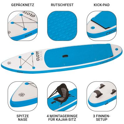 Gloryboards Inflatable SUP Board Cross Blau 110