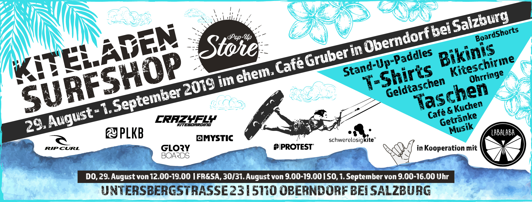 Kiteladen Pop up Store Flyer Oberndorf bei Salzburg